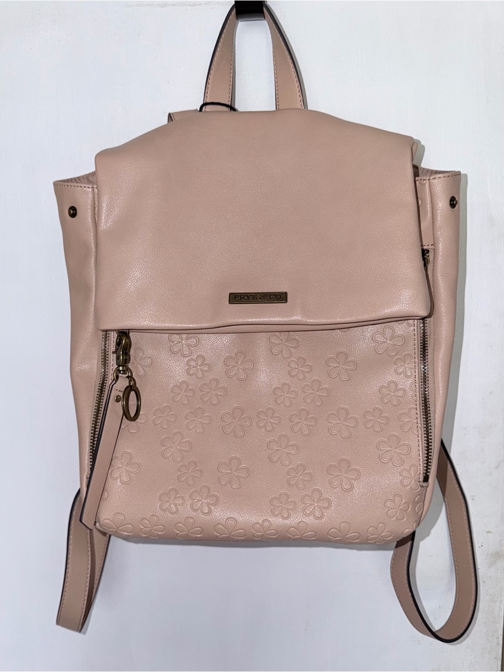 Frye And Co Purse Taupe Fold Over Backpack Purse